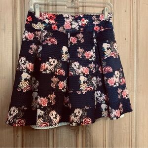 Vintage Y2K  carpet like fabric mini skater skirt heavy Lrg stiff